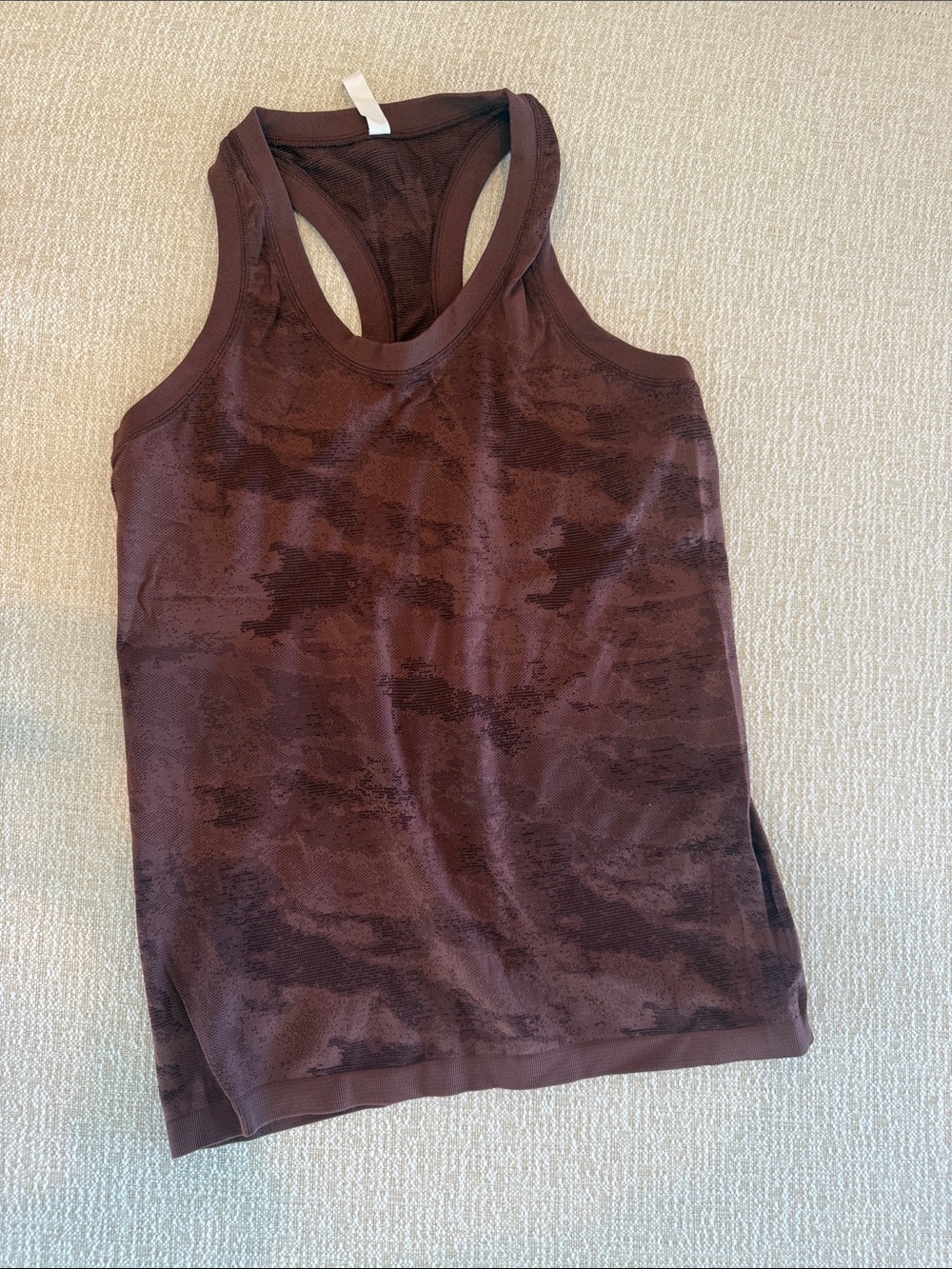Athena Womens Brown Camo Racerback Tank Top